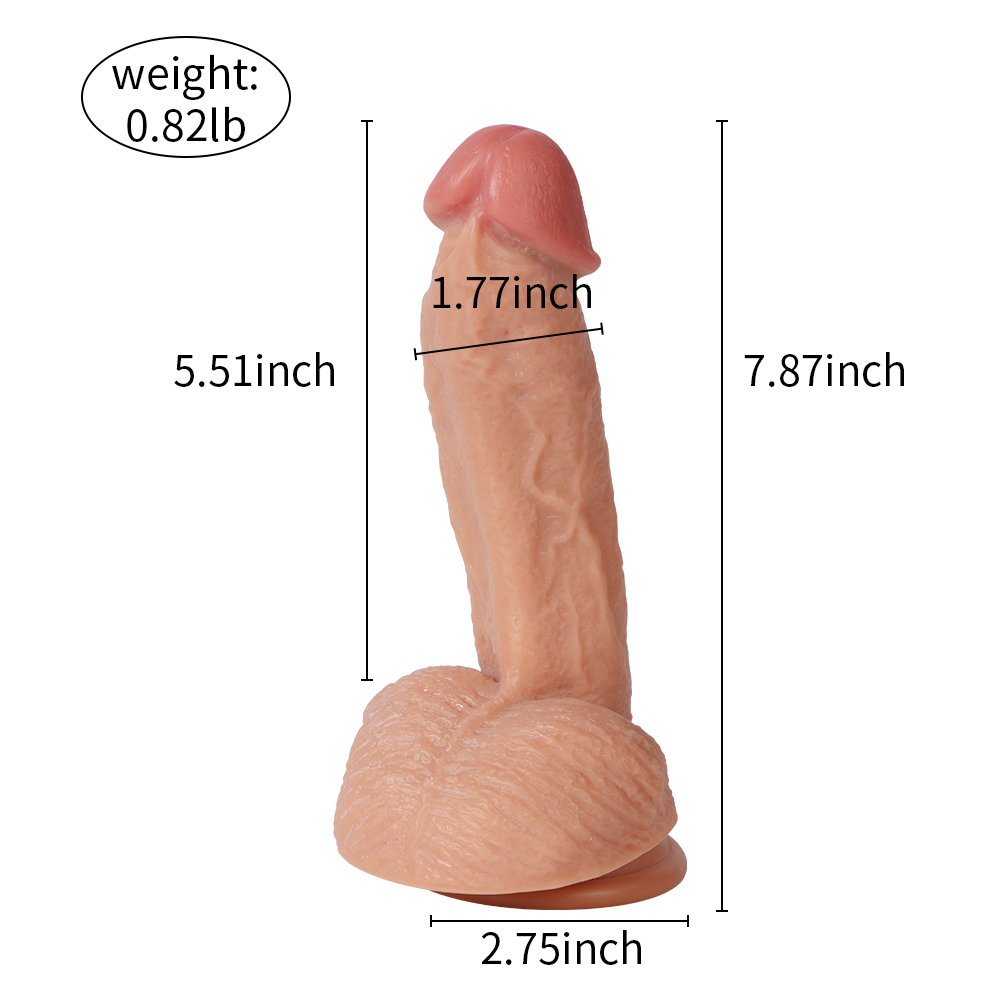 7.87″ normal silicone dildo d0901
