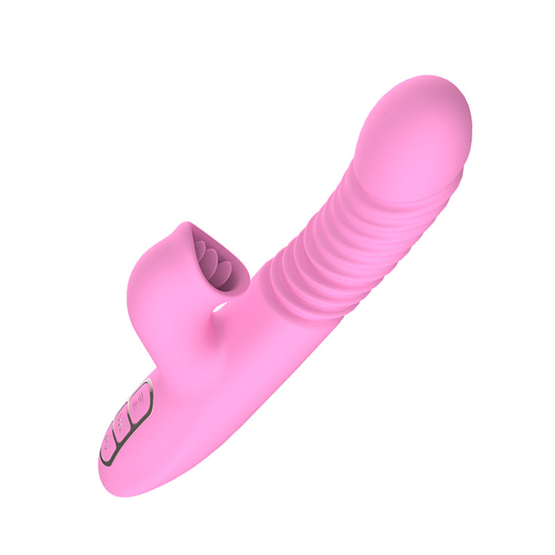 Licking Auto Thrusting Dildo Vibrator