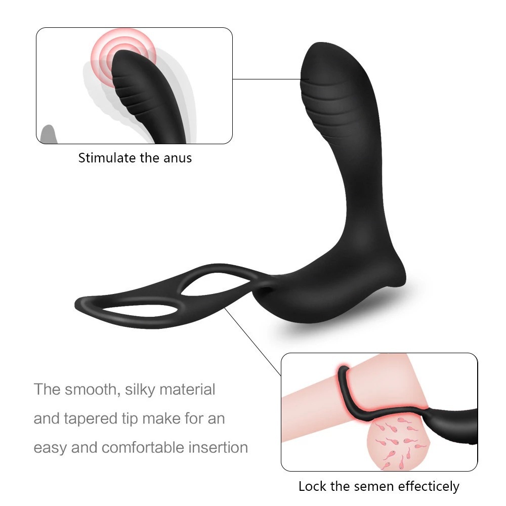 cute prostate massager with cock rings