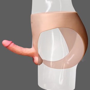 realistc male wear hollow dildo pants